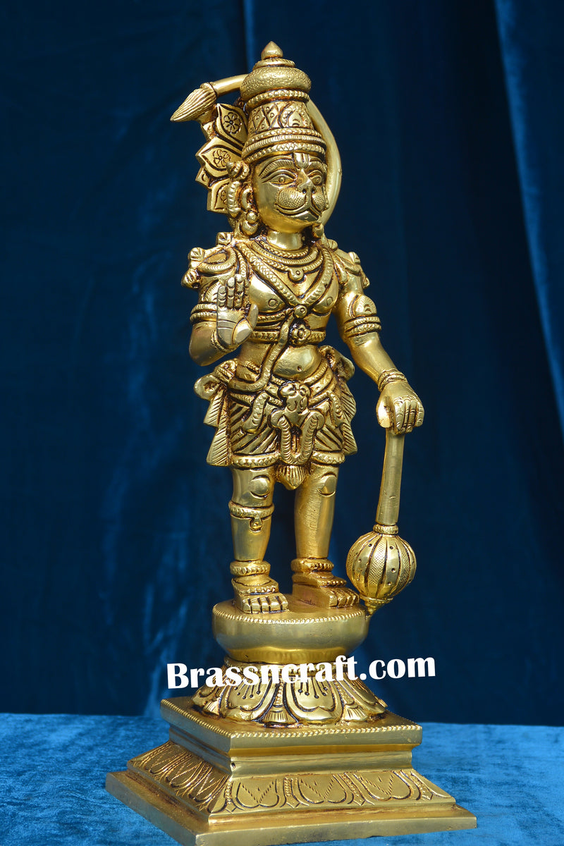 Brass Standing Hanuman Idol