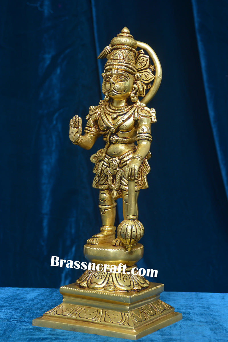 Brass Standing Hanuman Idol