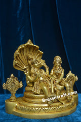 Brass Vishnu Laxmi on Sheshnag