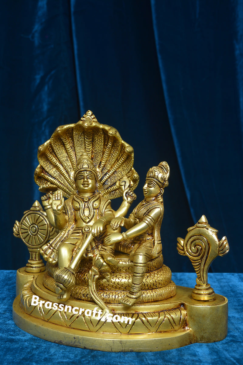 Brass Vishnu Laxmi on Sheshnag
