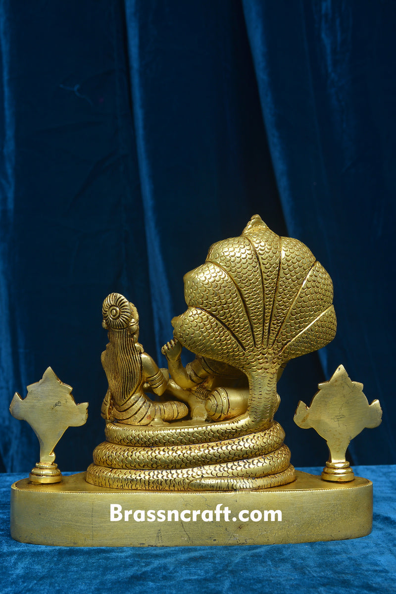 Brass Vishnu Laxmi on Sheshnag