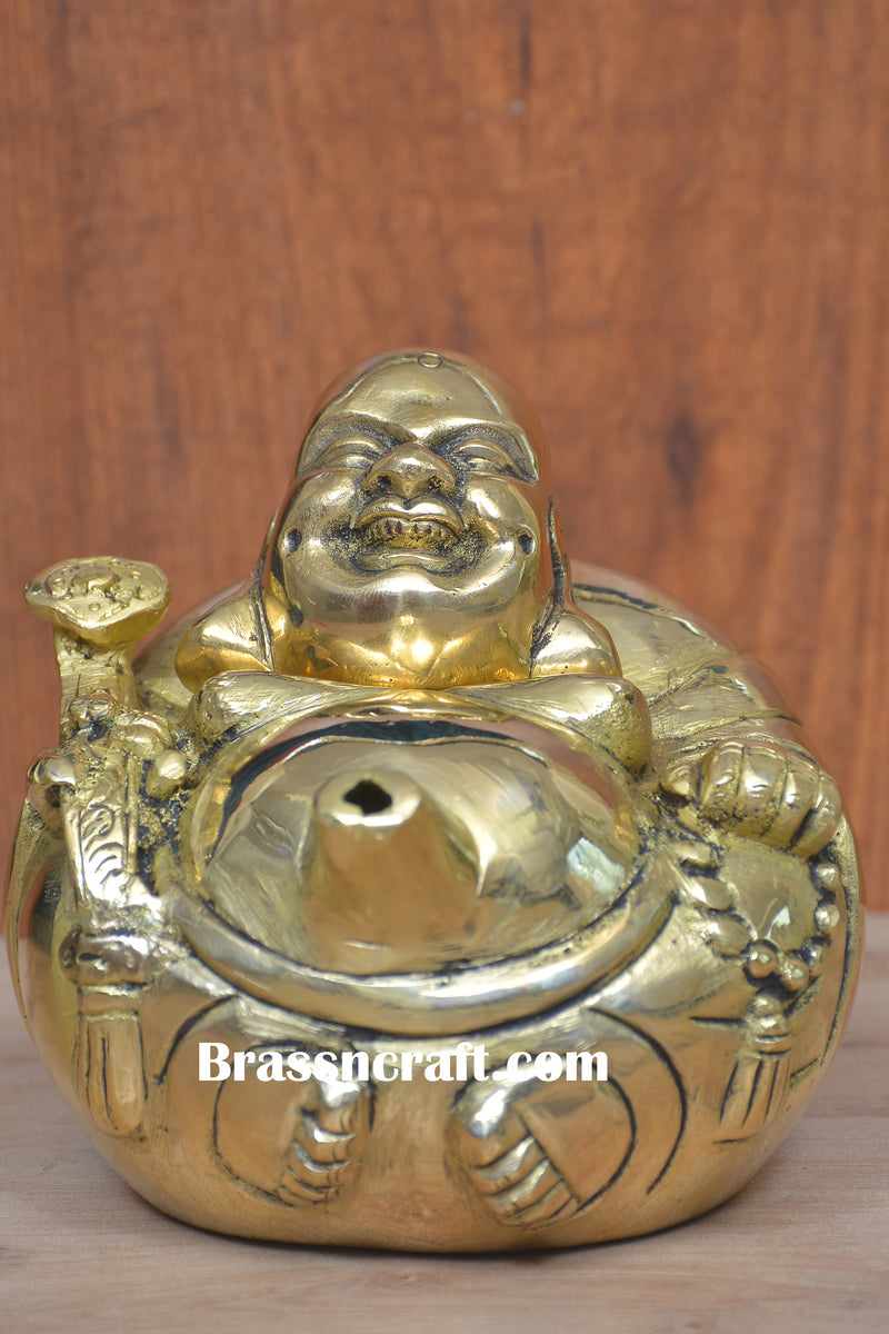 Brass Laughing Buddha Kattle