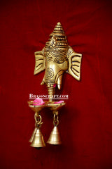 Hanging Ganesh face 3 Deepak With Bells