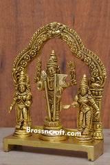 Murugan Statue with Valli and Deivanai