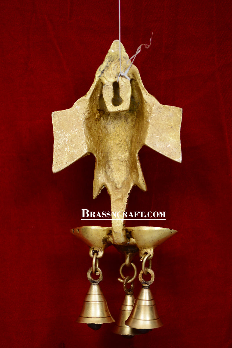Hanging Ganesh face 3 Deepak With Bells