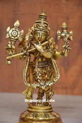 Brass Lord Krishna with Shankh and Chakra
