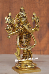 Brass Lord Krishna with Shankh and Chakra
