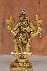 Brass Lord Krishna with Shankh and Chakra