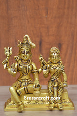 Brass Shiva and Parvati Idol