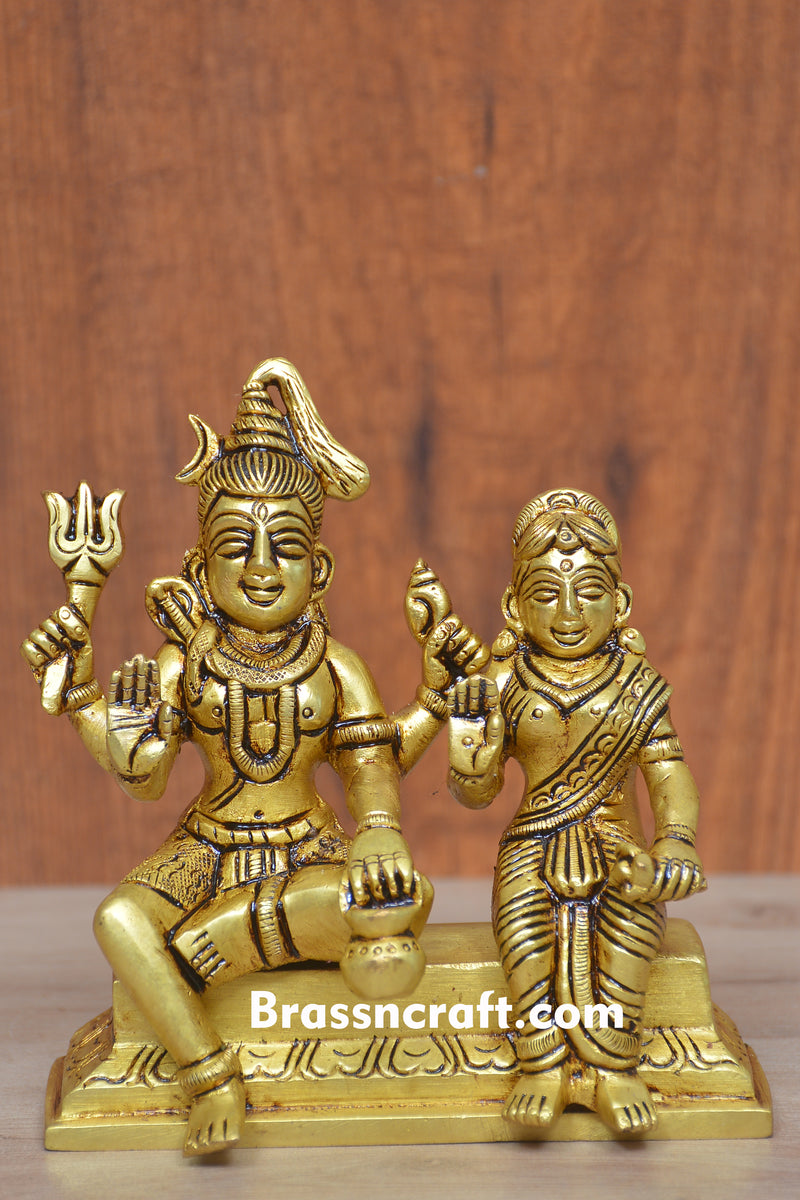 Brass Shiva and Parvati Idol