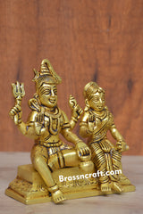 Brass Shiva and Parvati Idol