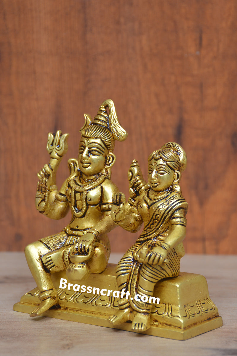 Brass Shiva and Parvati Idol