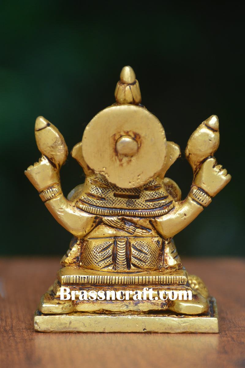 Sitting Brass Ganesh Idol