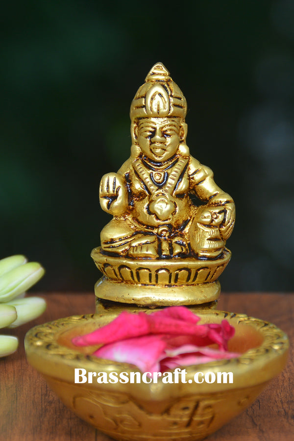Lord Kubera Idol with Integrated Diya
