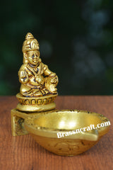 Lord Kubera Idol with Integrated Diya