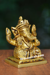 Sitting Ganesh Brass Idol