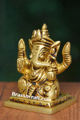 Sitting Ganesh Brass Idol