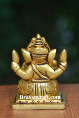 Sitting Ganesh Brass Idol