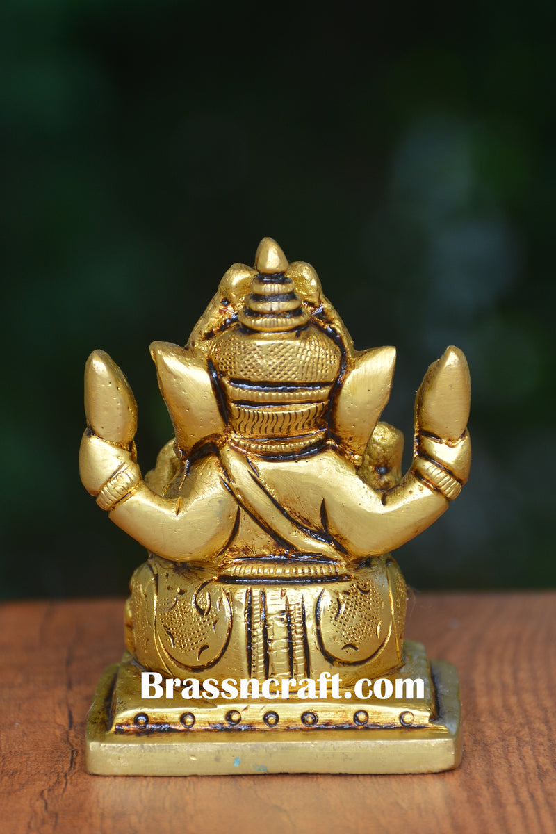 Sitting Ganesh Brass Idol