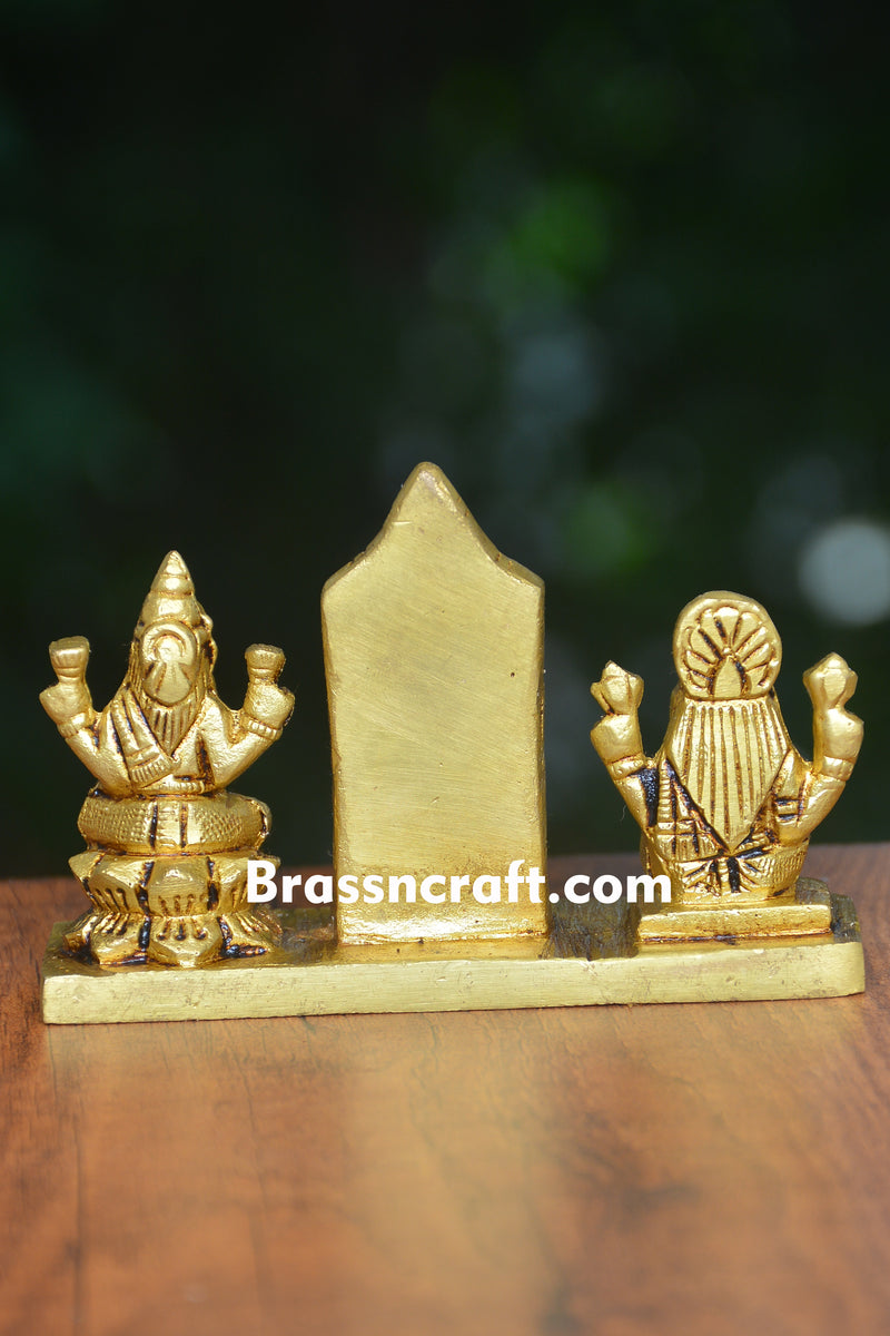 Brass Sitting Balaji Lakshmi and Padmavati Idol