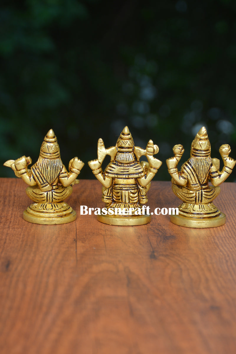 Brass Sitting Laxmi Ganesh Saraswati