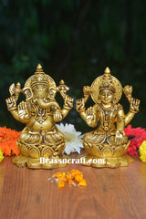Brass Sitting Kamal Laxmi Ganesh