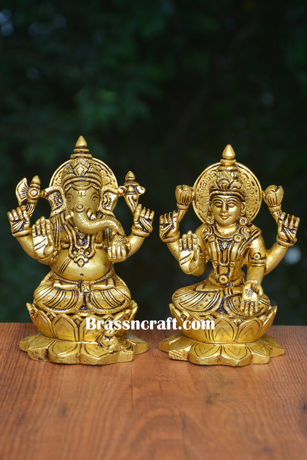 Brass Sitting Kamal Laxmi Ganesh