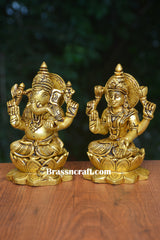 Brass Sitting Kamal Laxmi Ganesh