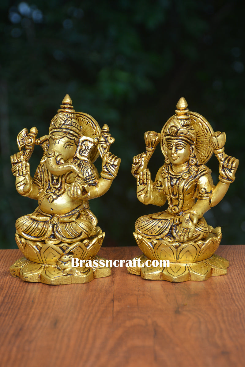 Brass Sitting Kamal Laxmi Ganesh