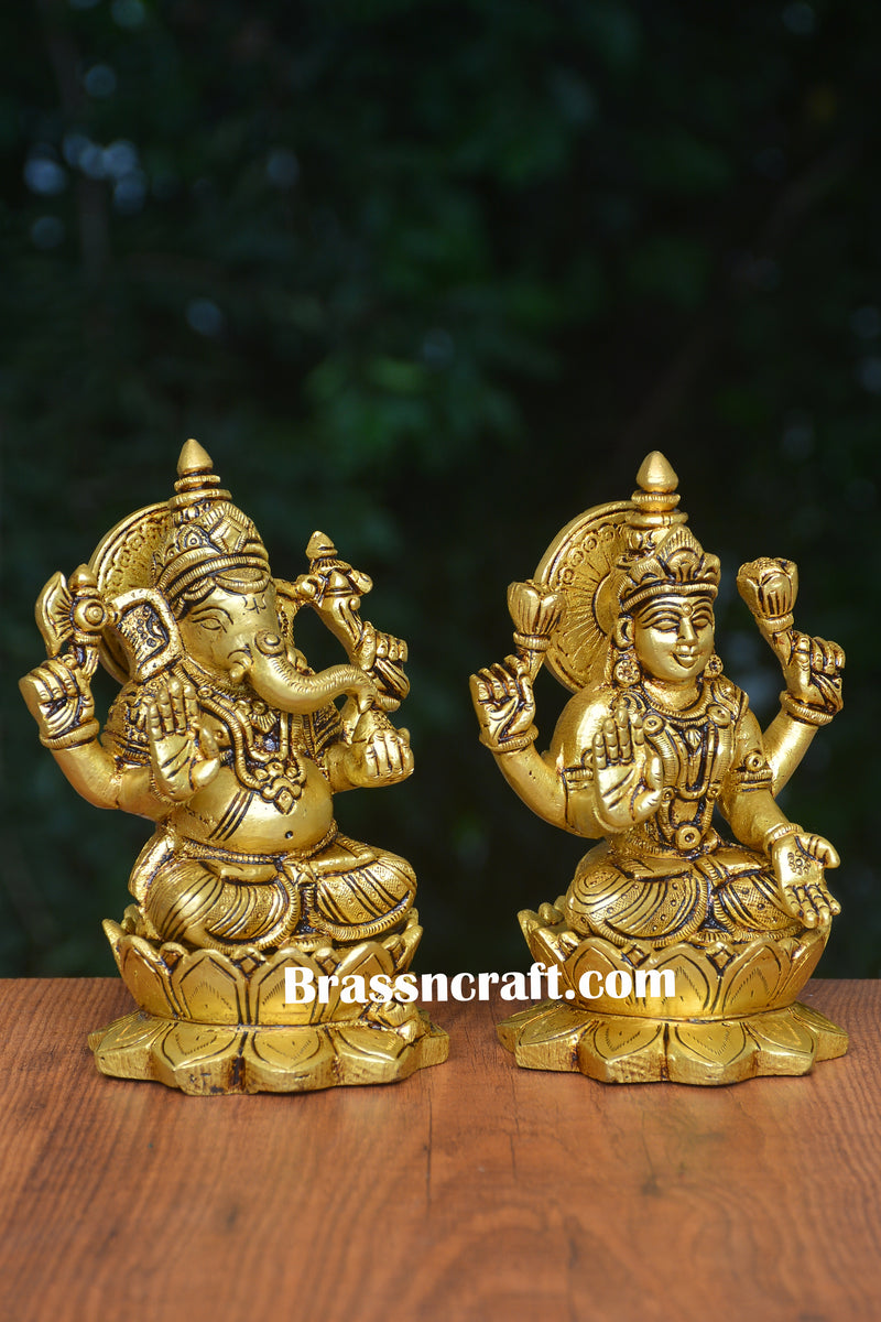 Brass Sitting Kamal Laxmi Ganesh