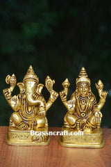 Brass Laxmi Ganesh idol