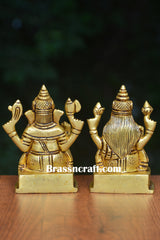 Brass Laxmi Ganesh idol