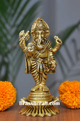 Brass kamal Standing Ganesh Idol