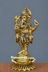 Brass kamal Standing Ganesh Idol