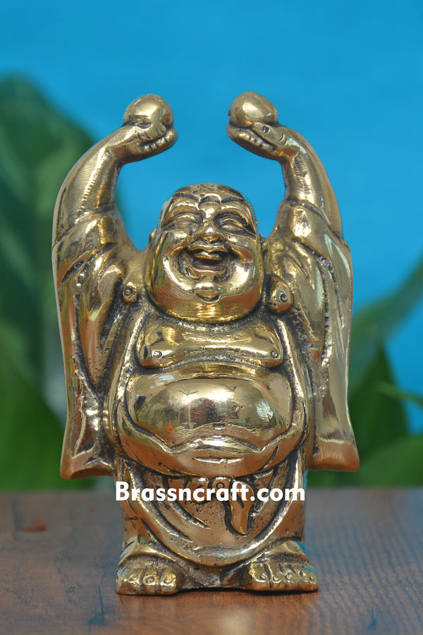 Brass Laughing Buddha Statue