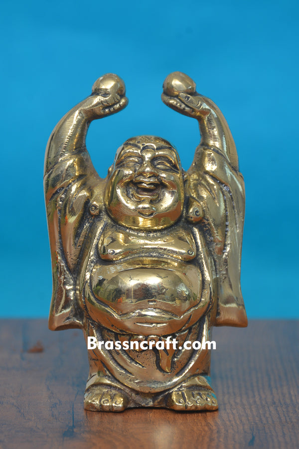 Brass Laughing Buddha Statue