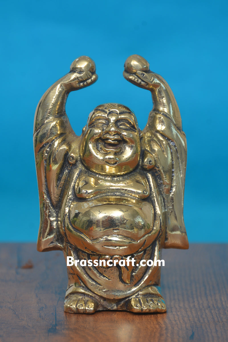 Brass Laughing Buddha Statue