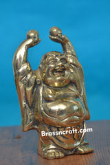 Brass Laughing Buddha Statue