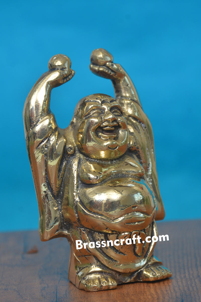 Brass Laughing Buddha Statue