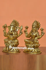 Brass Oval Base Laxmi Ganesh