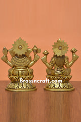 Brass Oval Base Laxmi Ganesh