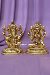 Brass Laxmi Ganesh God Idols