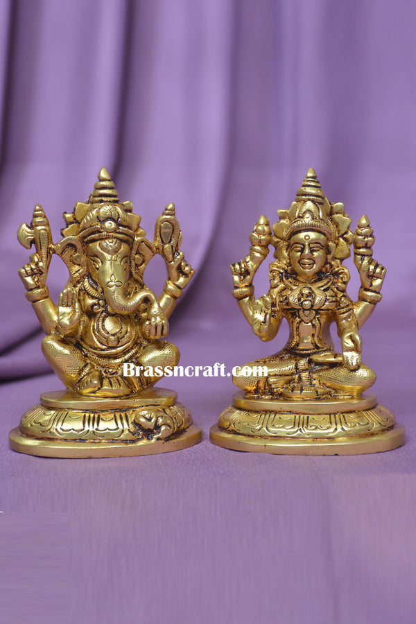 Brass Laxmi Ganesh God Idols
