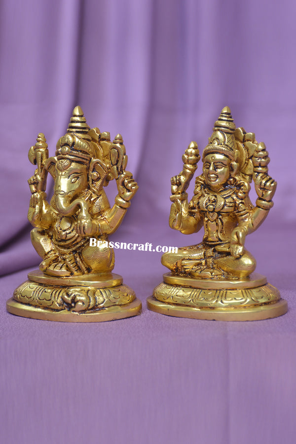 Brass Laxmi Ganesh God Idols