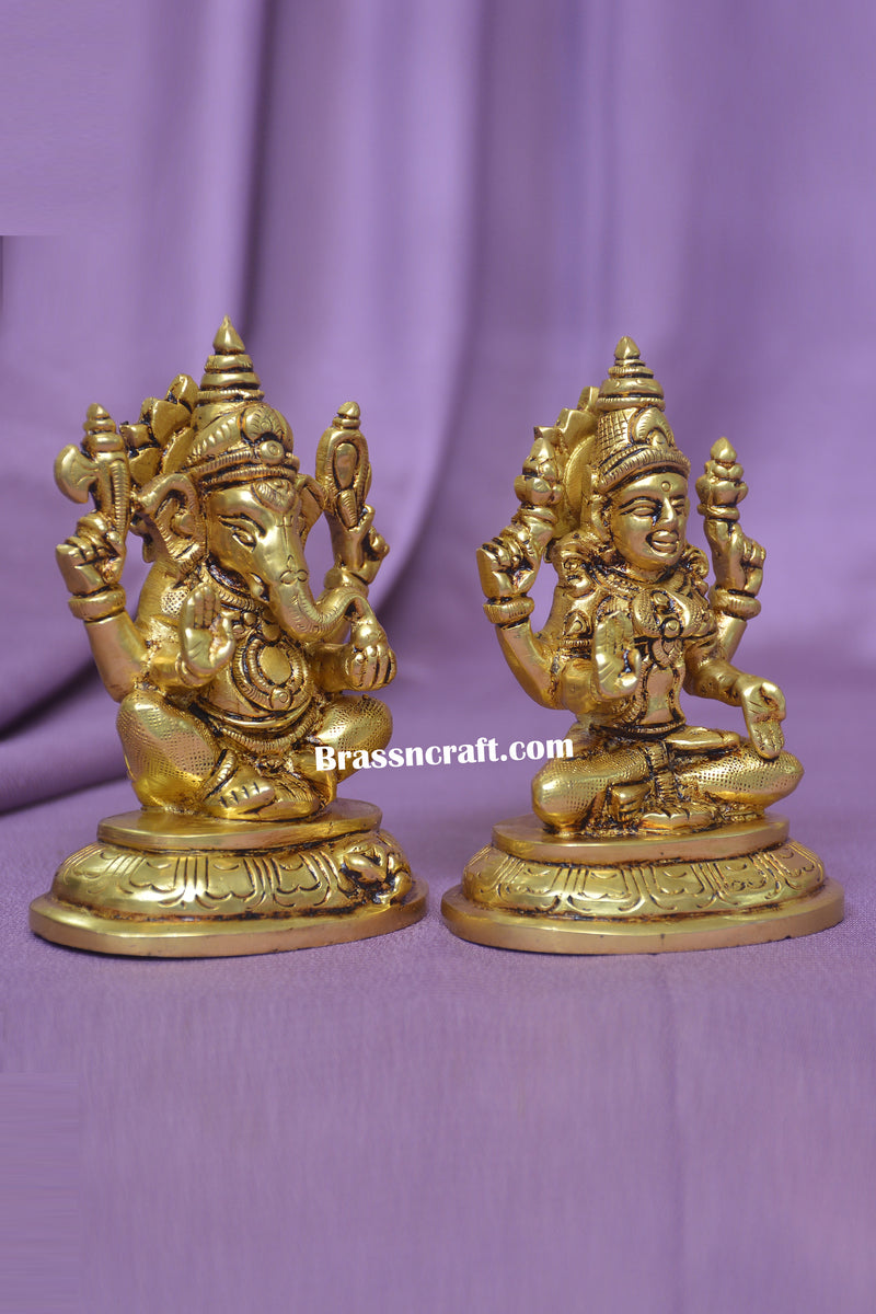 Brass Laxmi Ganesh God Idols