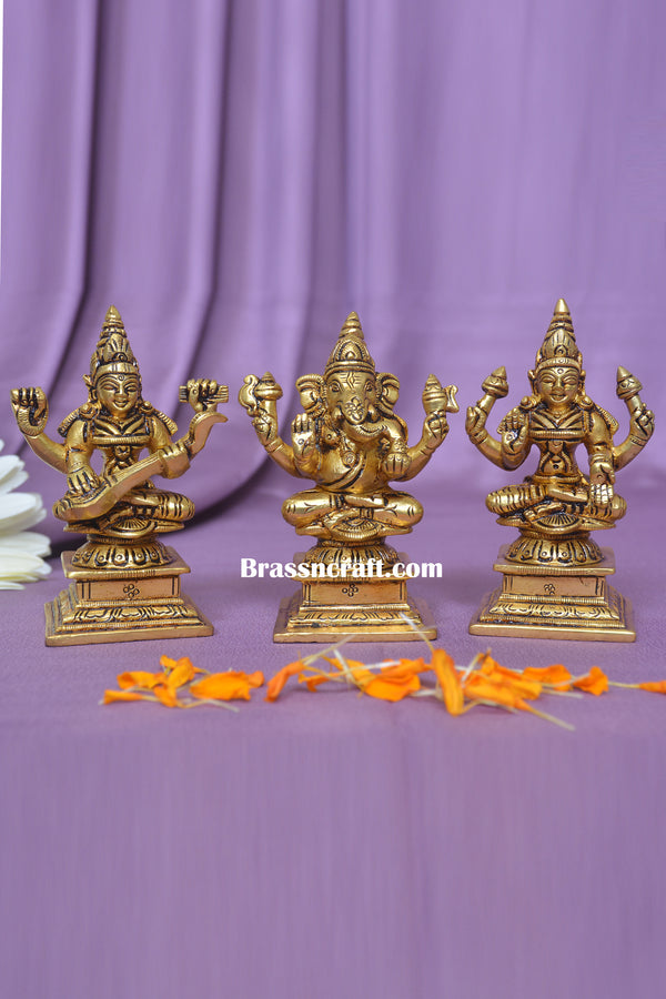 Brass Laxmi Ganesh Saraswati  Idols