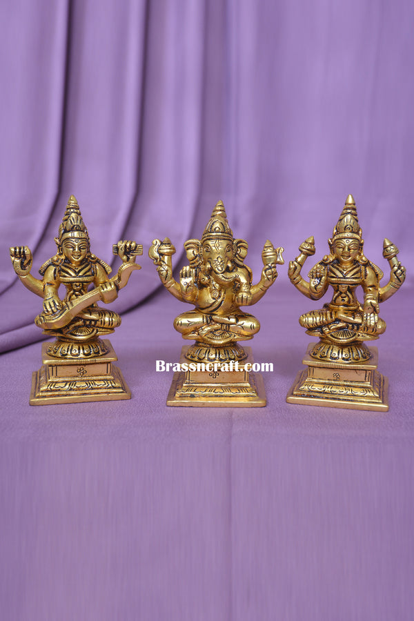 Brass Laxmi Ganesh Saraswati  Idols