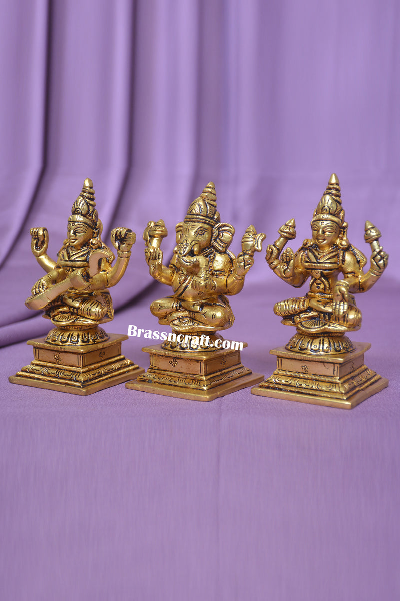 Brass Laxmi Ganesh Saraswati  Idols
