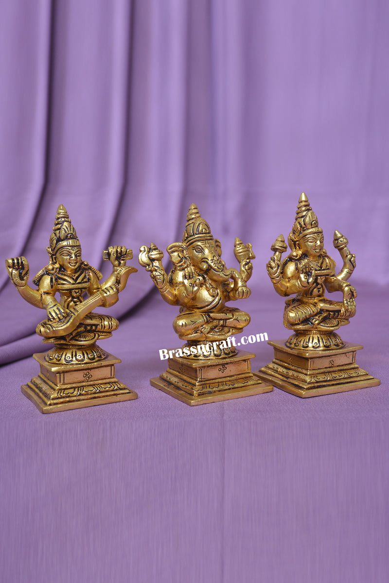 Brass Laxmi Ganesh Saraswati  Idols