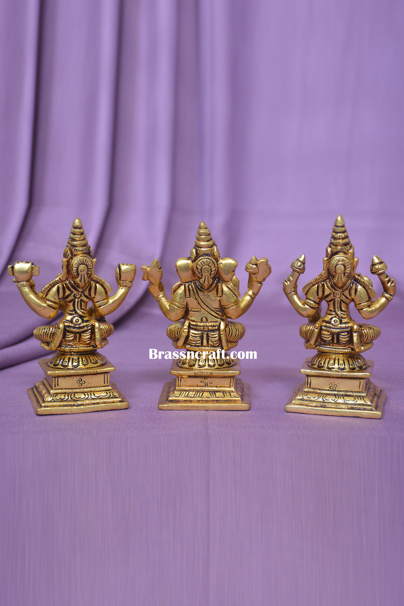 Brass Laxmi Ganesh Saraswati  Idols